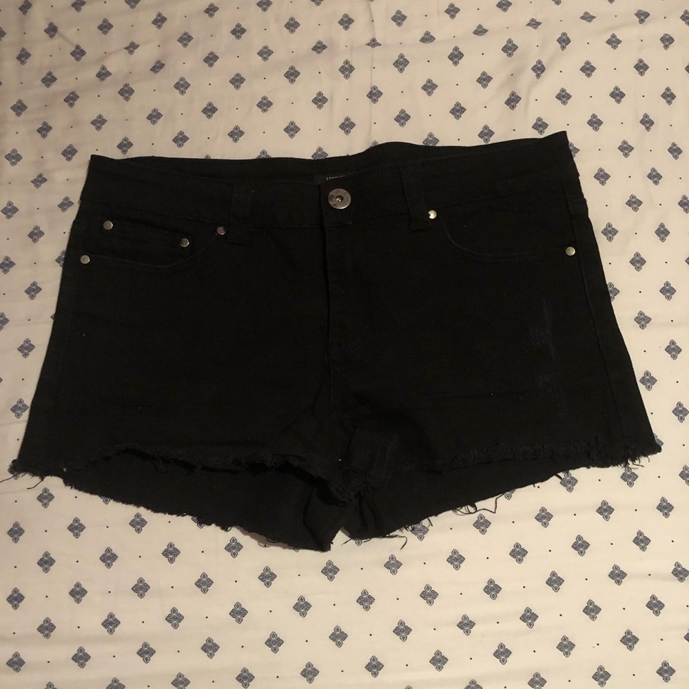High rise black shorts